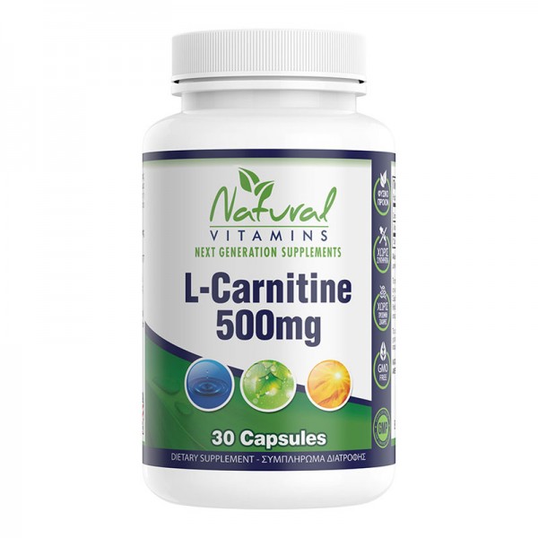 Natural Vitamins L-Carnitine - 500mg - 30 Κάψουλες