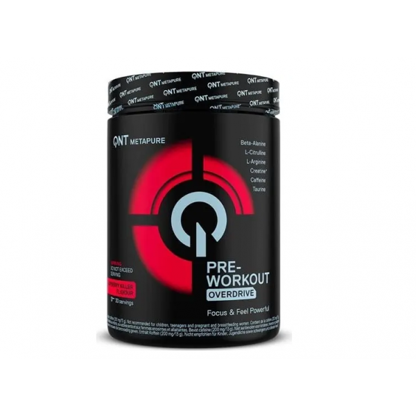 QNT Overdrive Συμπλήρωμα Pre Workout 390gr Raspberry Killer